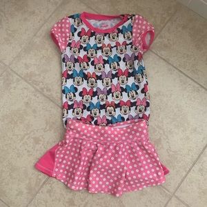 Minnie Mouse pink polka dots 2-piece swimsuit - in good condition
